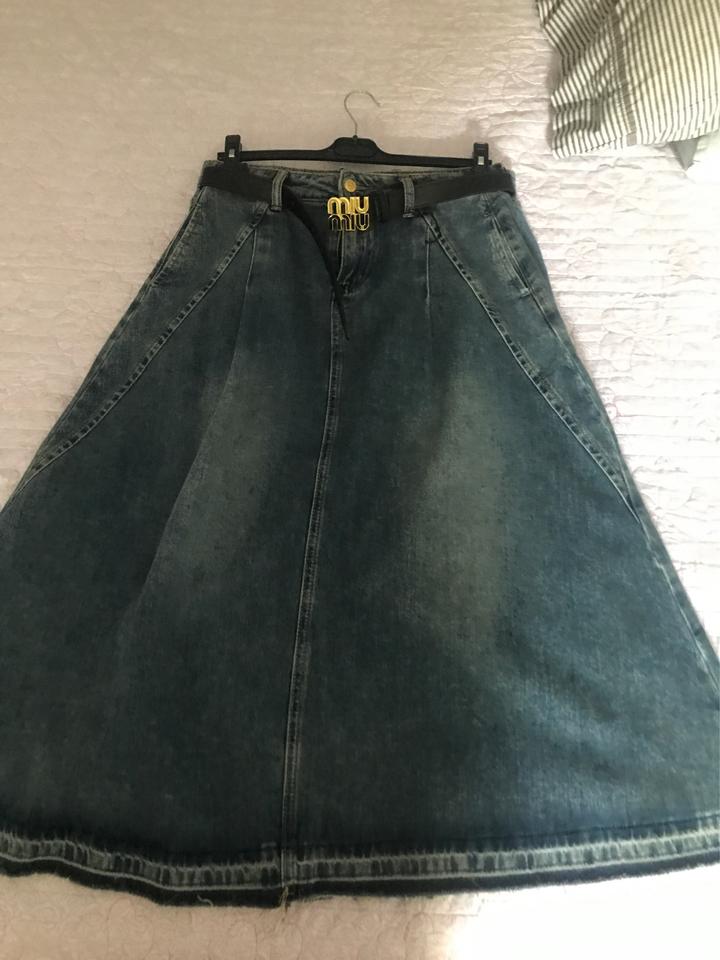 Джинсовая юбка миди Miu Miu
