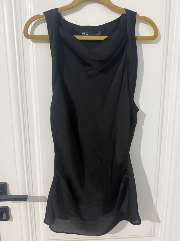 ZARA топ атласный с драпировкой
