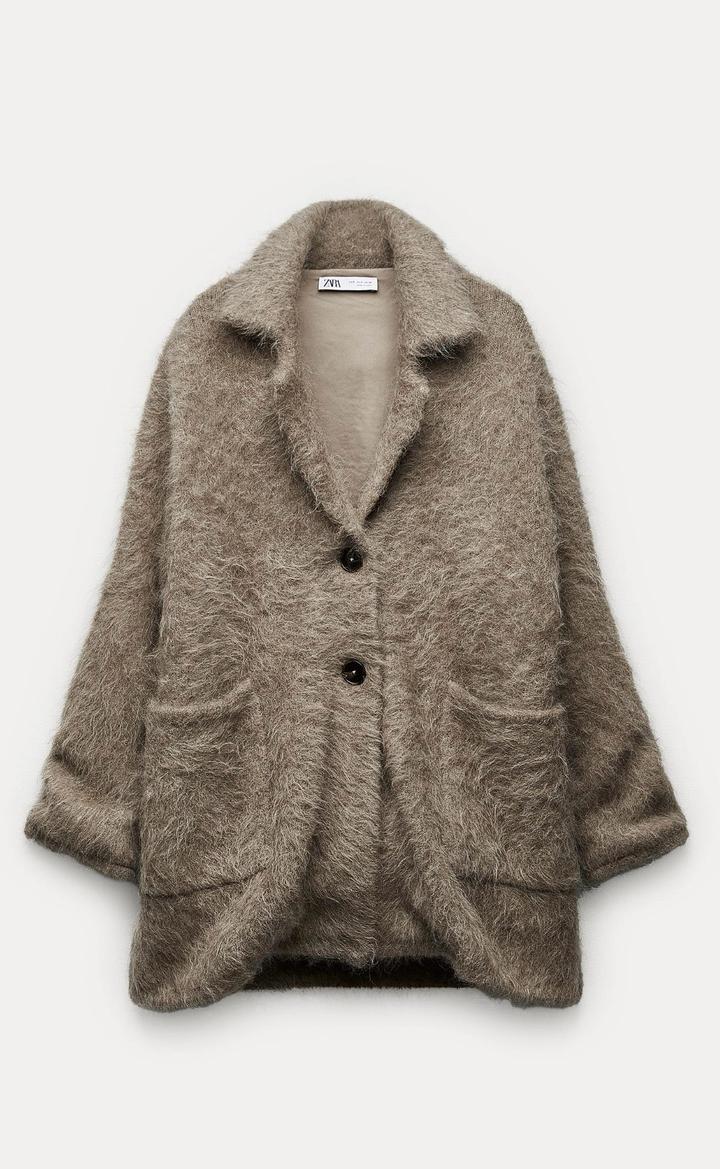 Короткое пальто из альпаки Zara