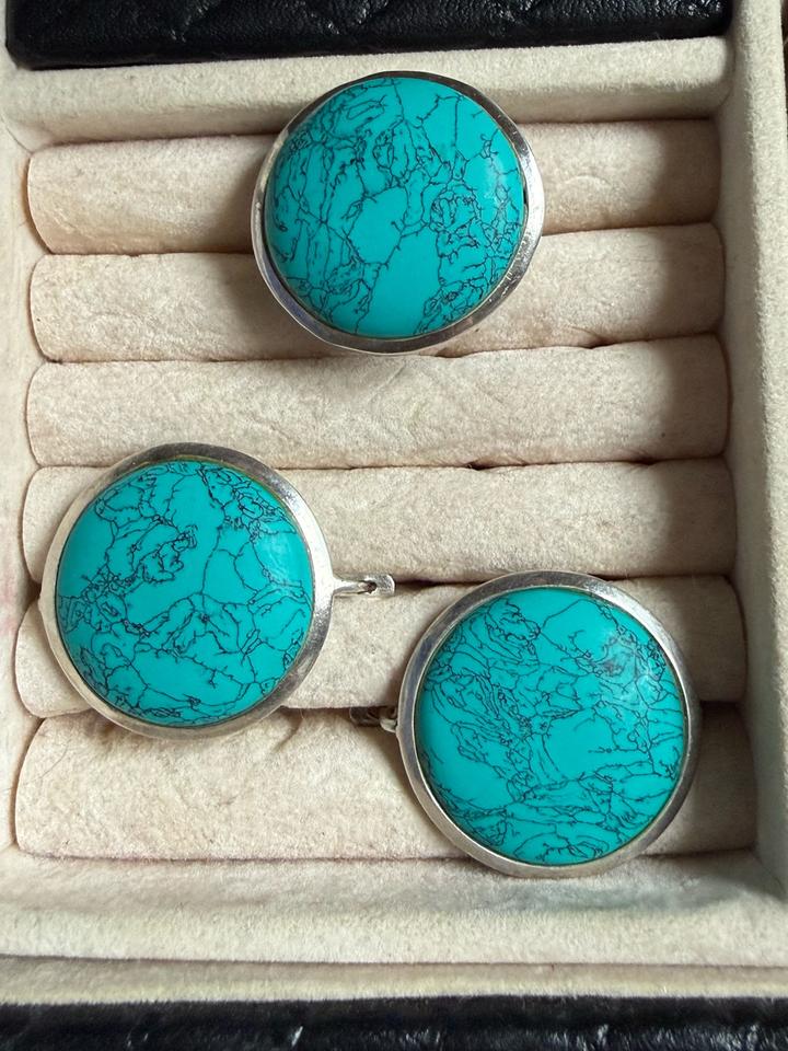 Индийское серебро 925 пробы с бирюзой