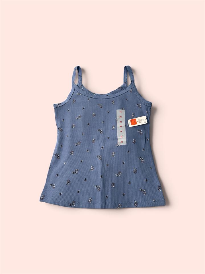 Old Navy Майка в рубчик с цветочным принтом