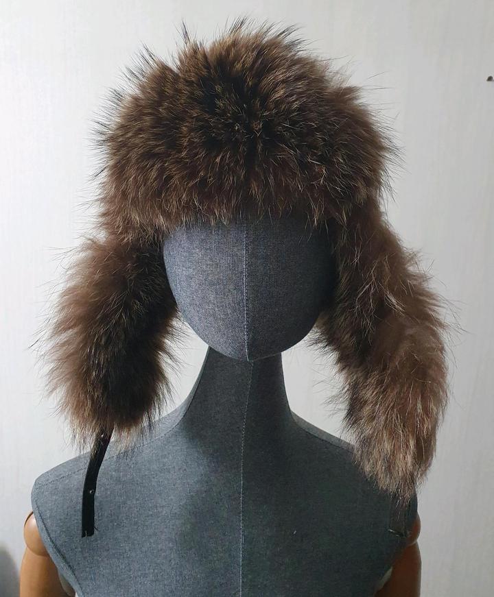 Шапка мех енота