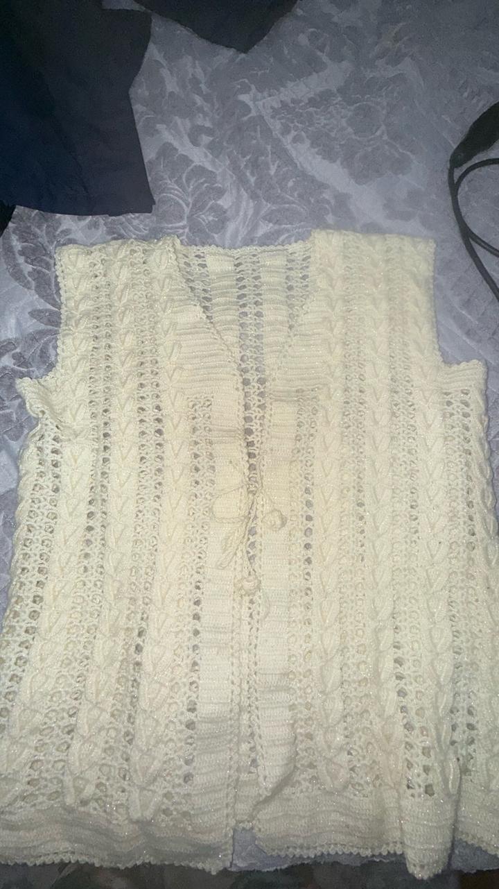 Handmade (ручная работа) Вязаный ажурный жилет ручная работа