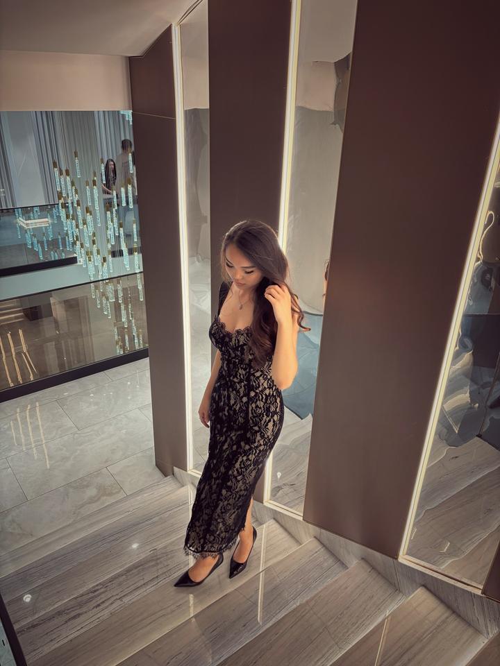 my look Кружевное платье миди