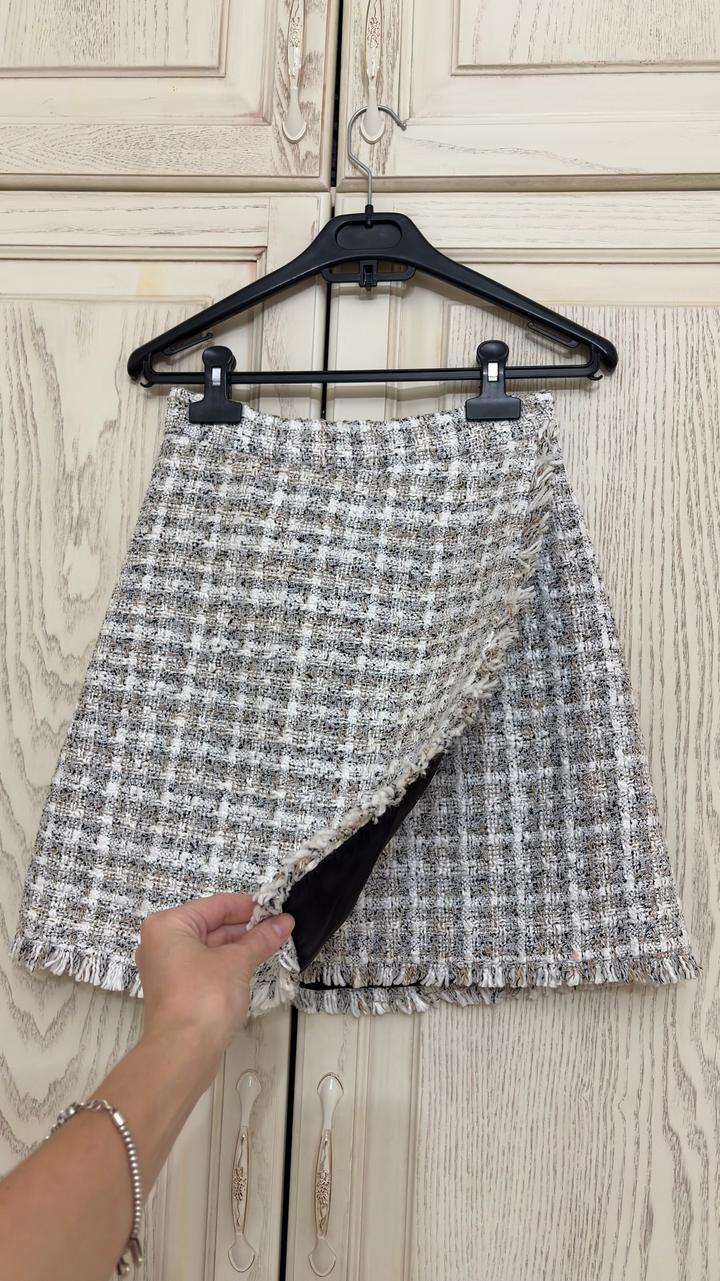 Handmade (ручная работа) Твидовая юбка на запАх