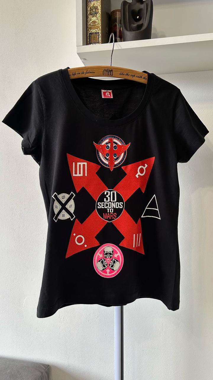 Amadey Lady Винтажная мерч-футболка Thirty Seconds to Mars (30STM / Глифы).