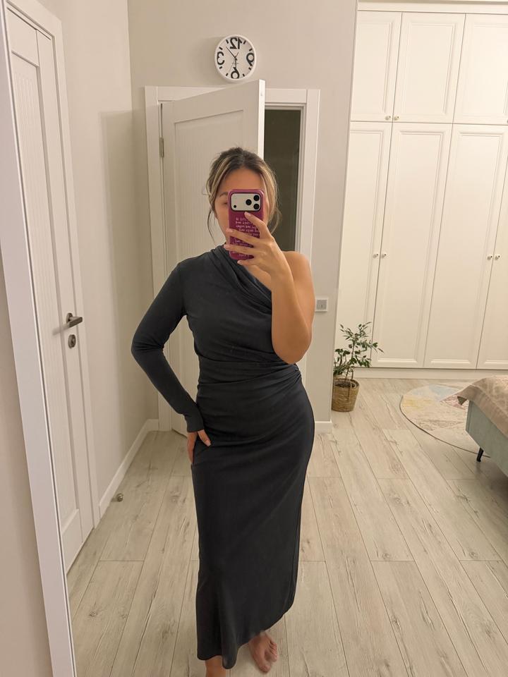 Платье ZARA миди на одно плечо