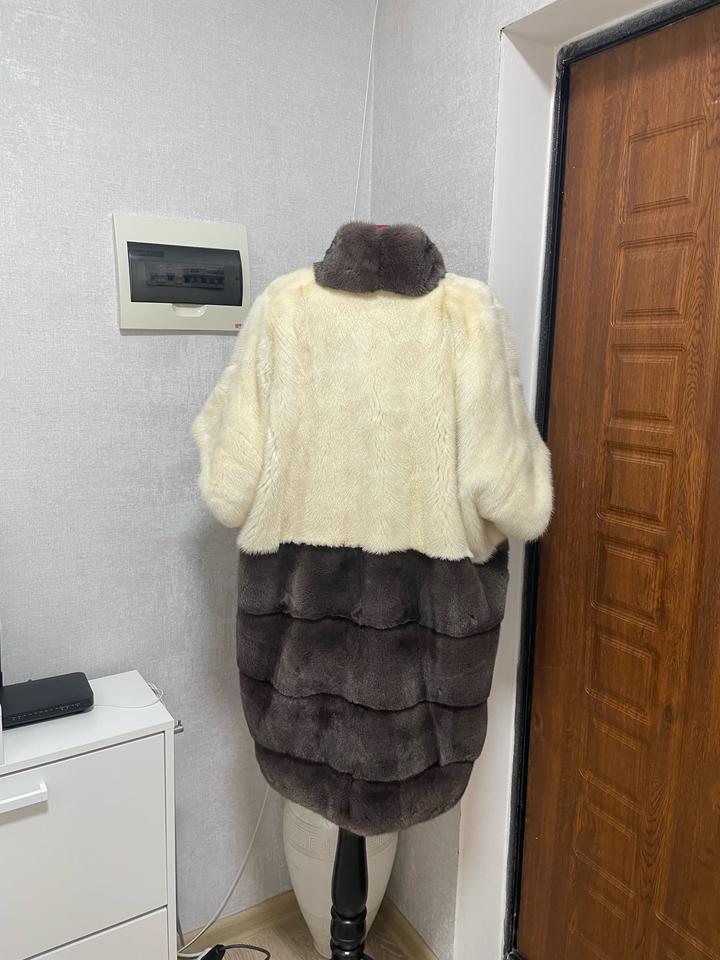 NAOMI Шуба норковая, трёхцветная оверсайз 46-56