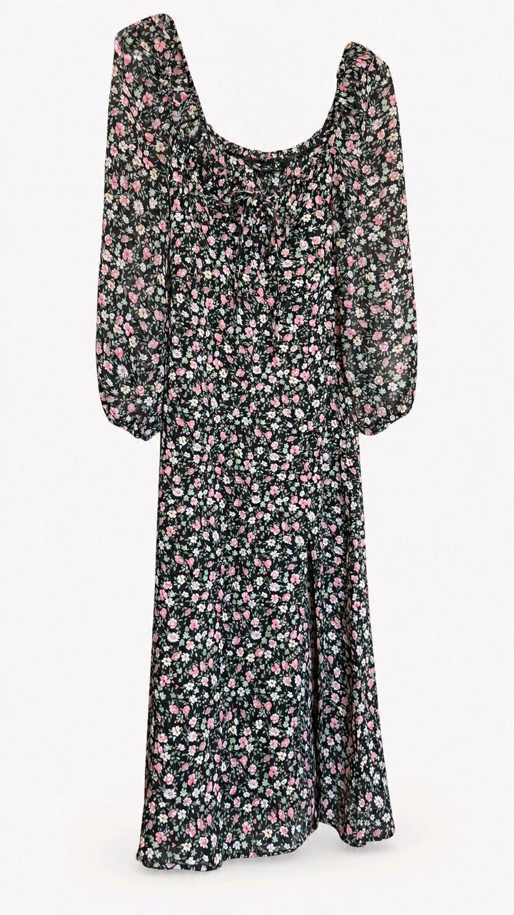 Платье миди Zara в мелкий цветок