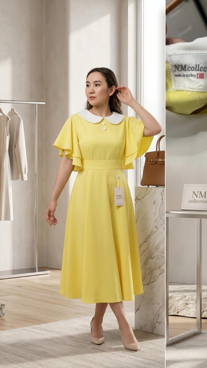 NM collection Платье с белым воротником