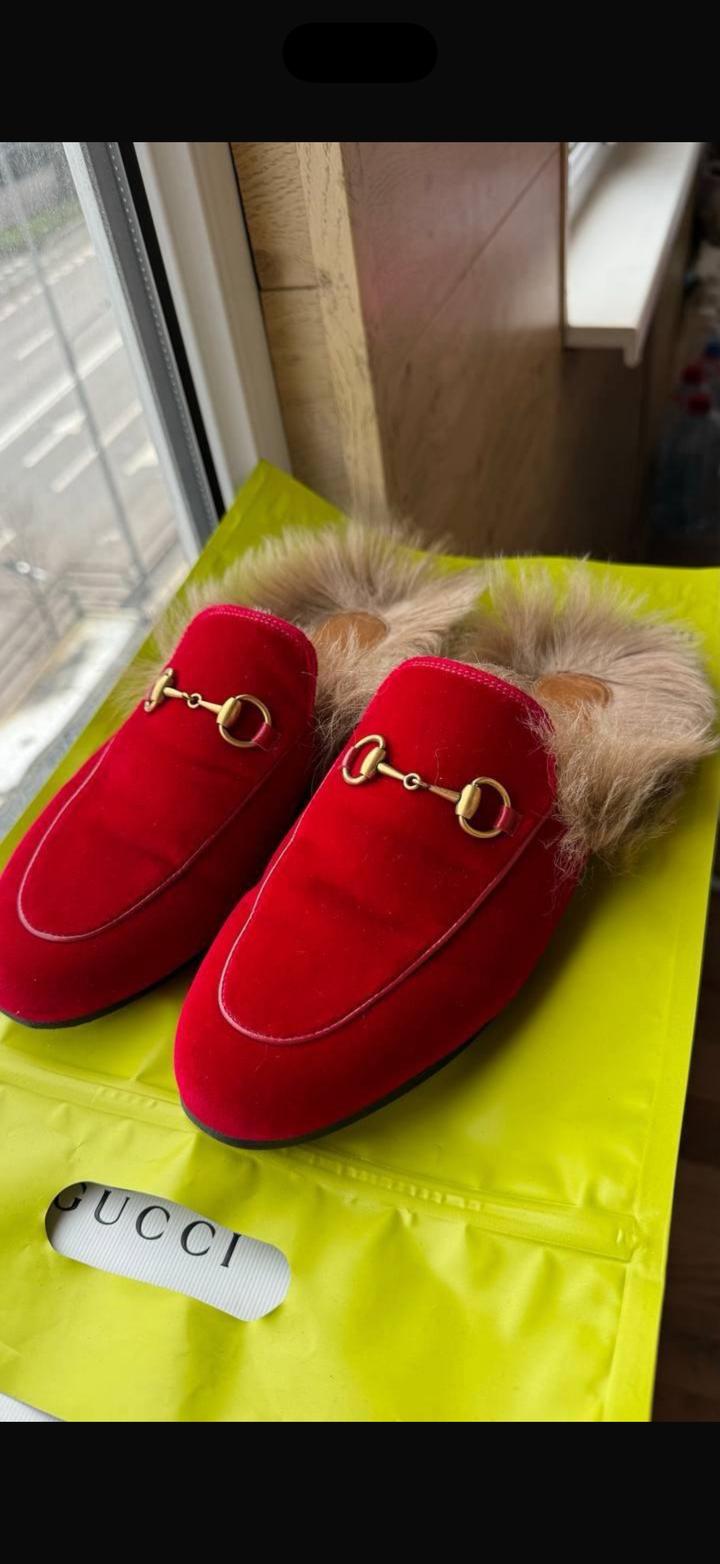 Мюли Gucci с меховой отделкой