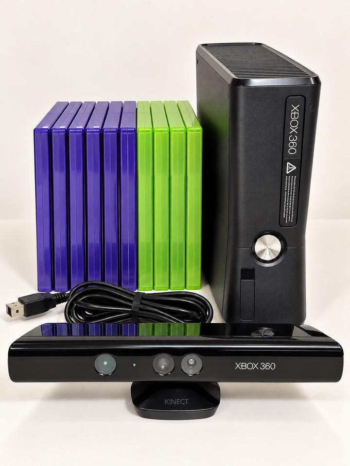 Игровая приставка Xbox 360 Slim + Kinect + джойстик + 8 лицензированных игр 🎮✨