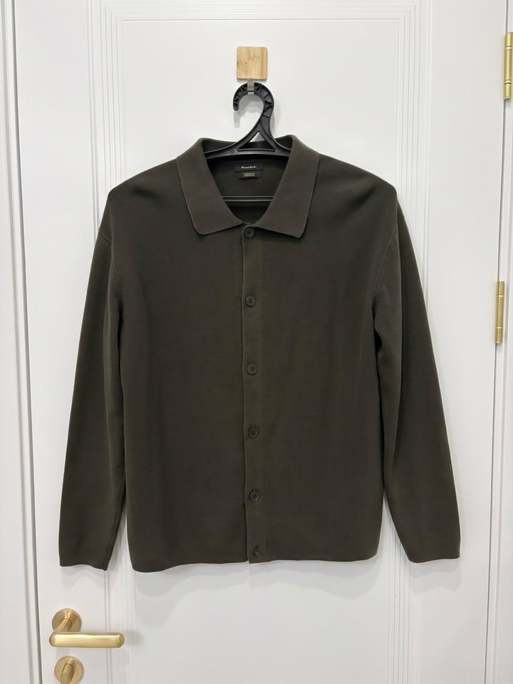 Мужской хлопковый кардиган-поло Massimo Dutti (100% Премиальный Хлопок)