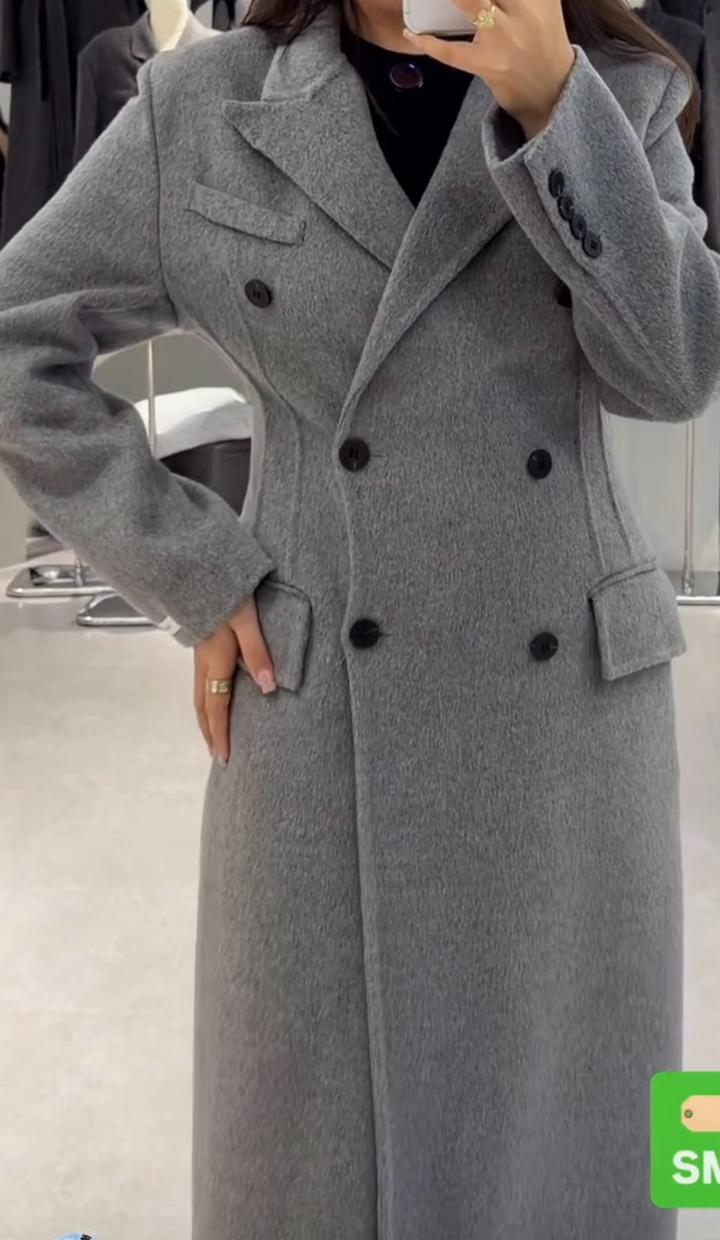 Hand Made Двубортное шерстяное пальто