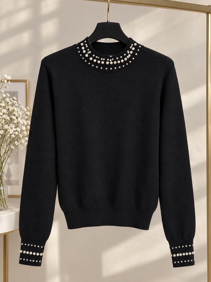 H&M Джемпер с декором из жемчуга