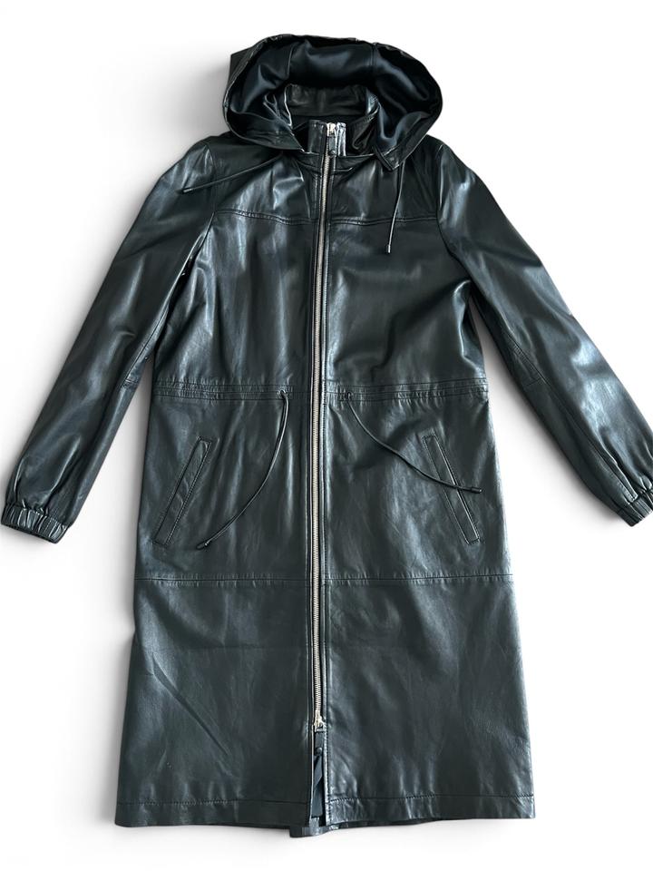 Кожаный плащ Massimo Dutti
