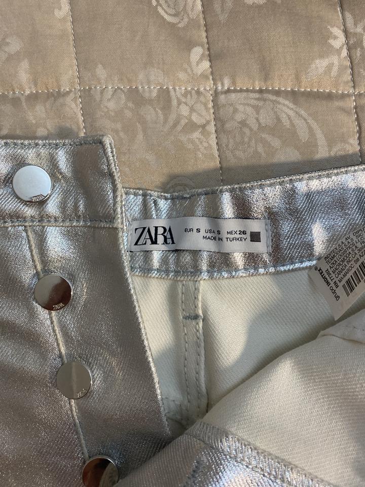 Юбка ZARA серебристая