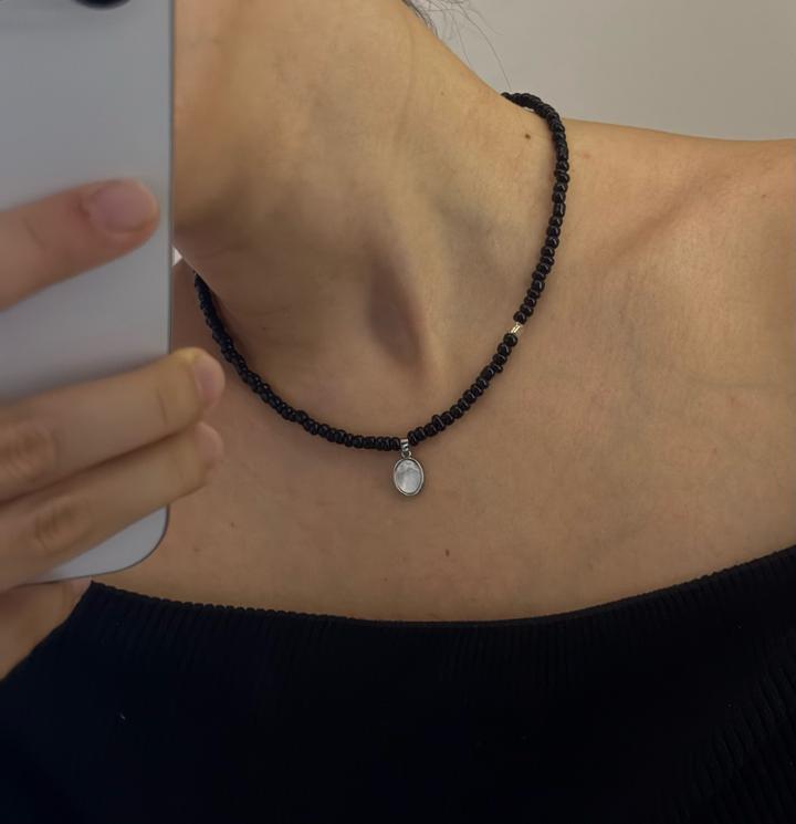 Handmade (ручная работа) Черный чокер с подвеской