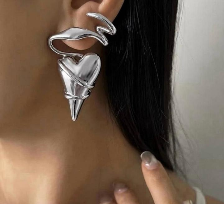 Серьги в форме сердца