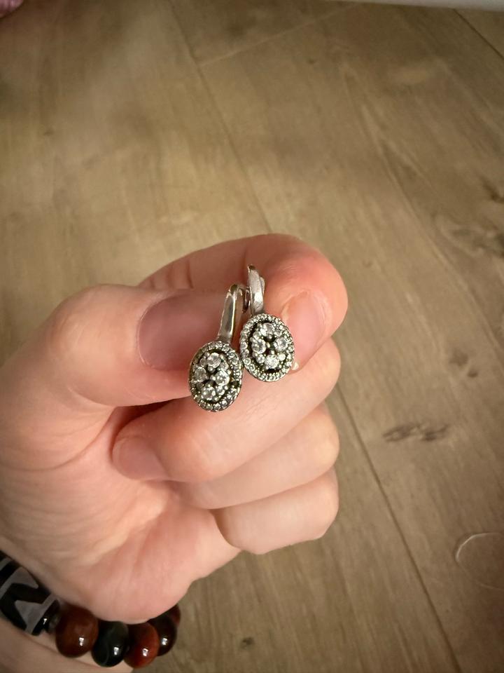 Серебряные Серьги со стразами
