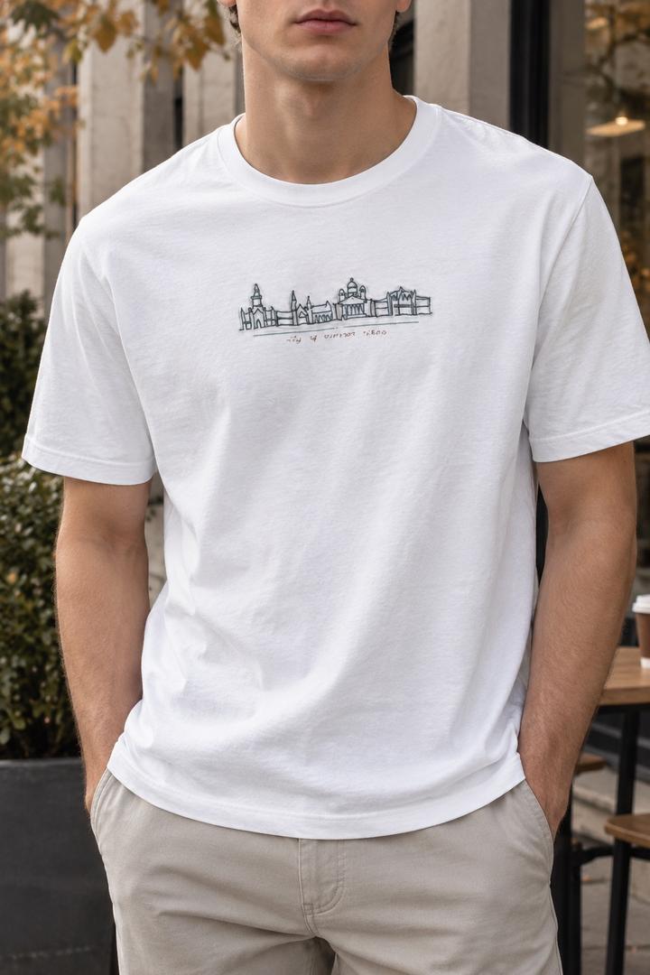 Футболка FINN FLARE белая с вышивкой (2XL/EU56)