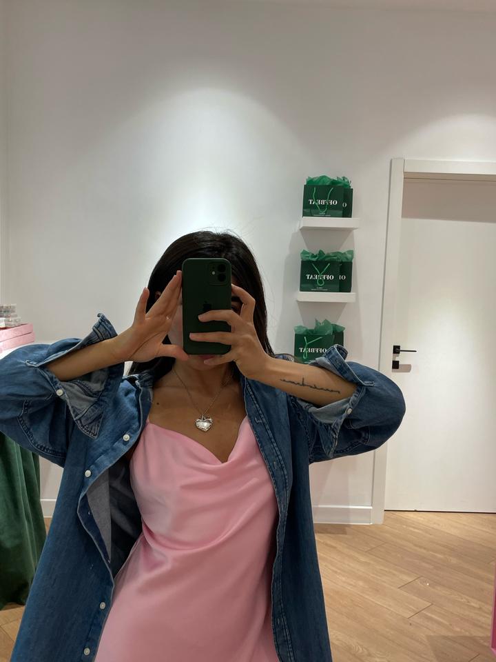 Джинсовая рубашка H&M с удлинённой спинкой