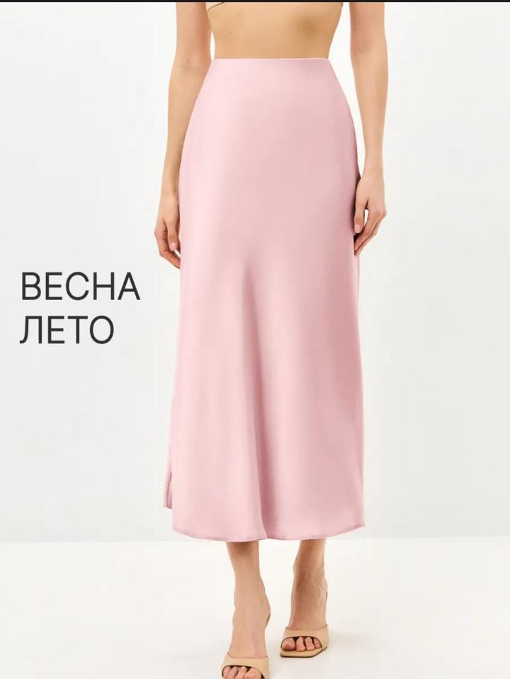 Юбка миди атласная