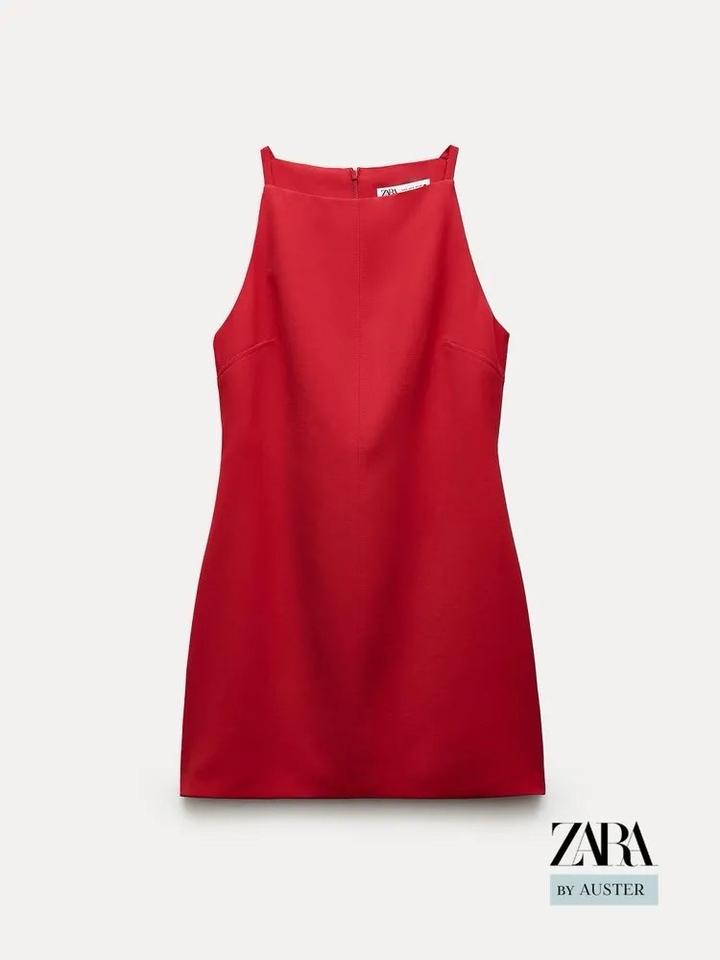 Платье ZARA летнее без рукавов красное