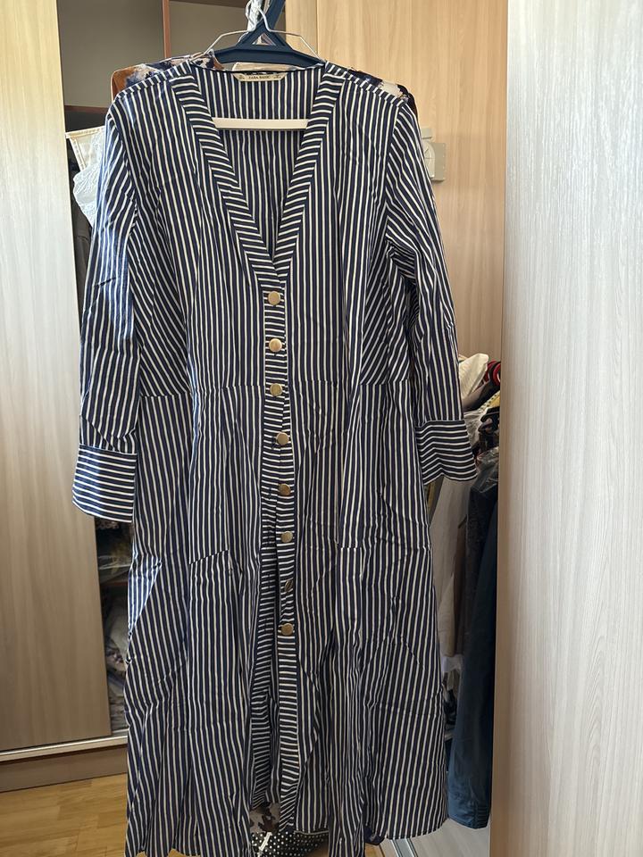 Платье ZARA BASIC в полоску на пуговицах