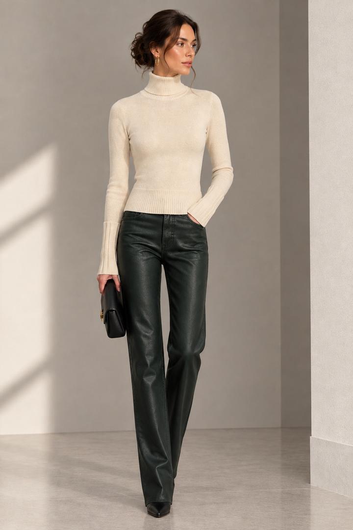 Брюки-стретч “под кожу» Massimo Dutti