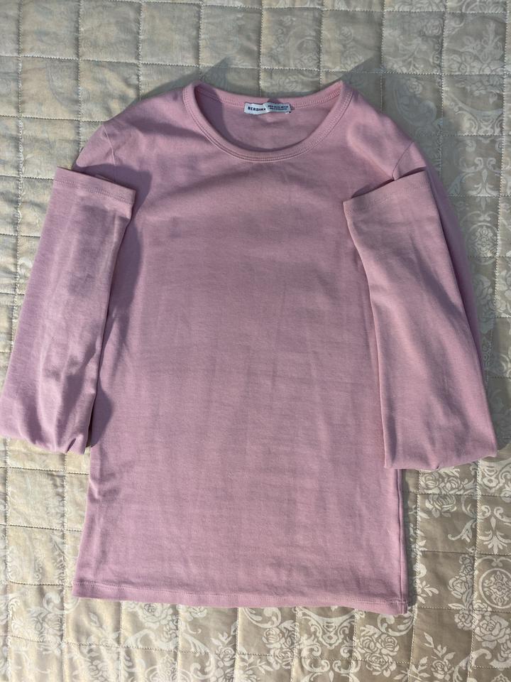 Лонгслив BERSHKA розовый с длинным рукавом