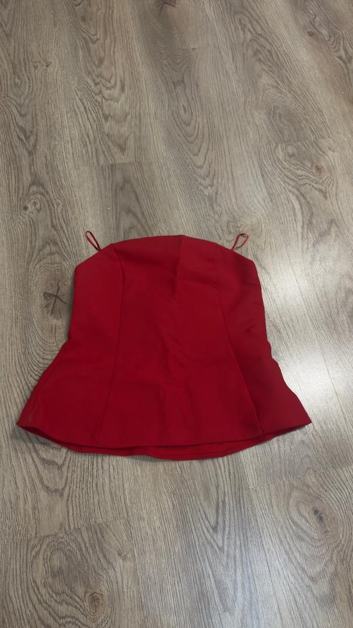 Красный топ бандо ZARA