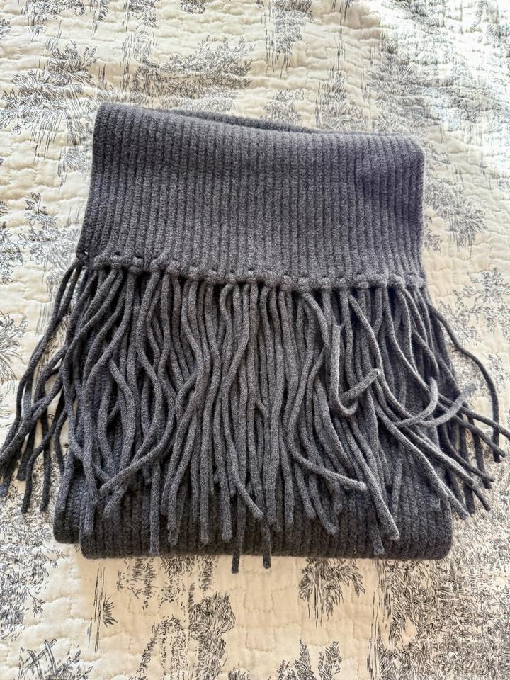Polo Ralph Lauren 🧣 Ralph Lauren - серый шарф с бахромой