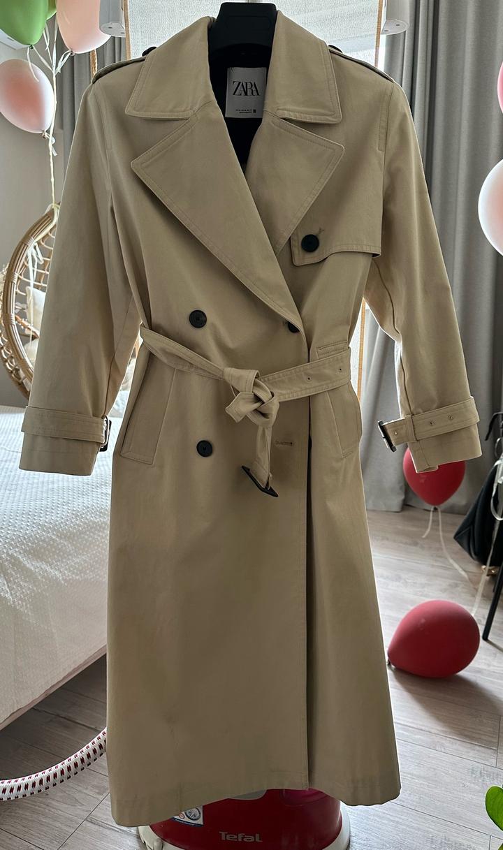 Тренч Zara бежевый с поясом