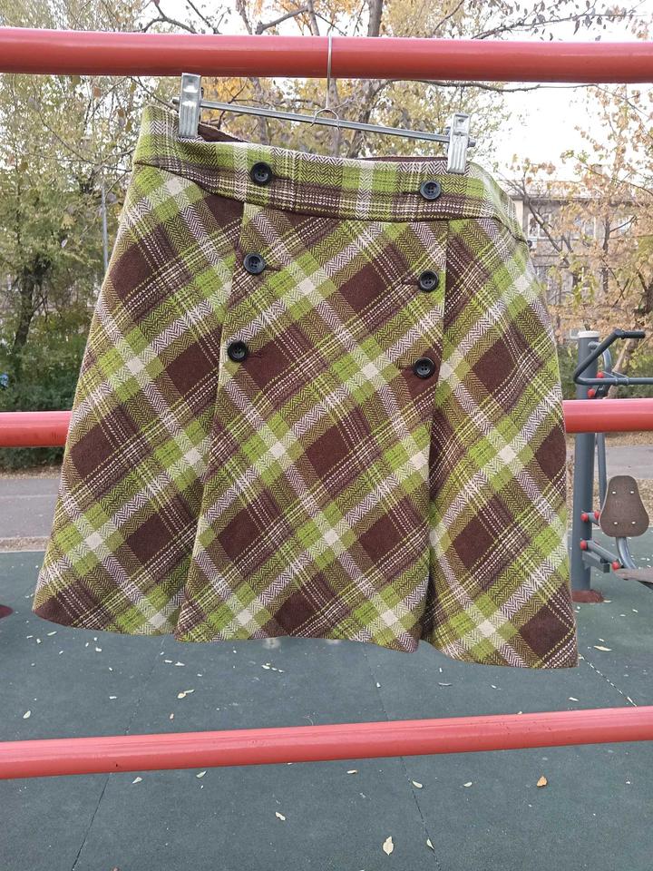 Винтаж Клетчатая юбка