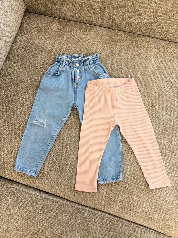 Джинсы Zara + Легинсы H&M в рубчик