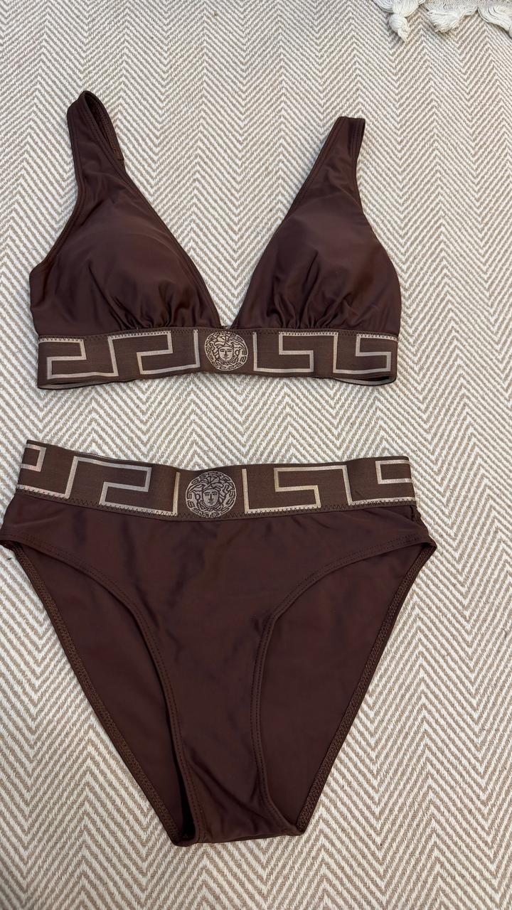 Раздельный купальник Versace. Размер S-M. Коричневый оттенок.