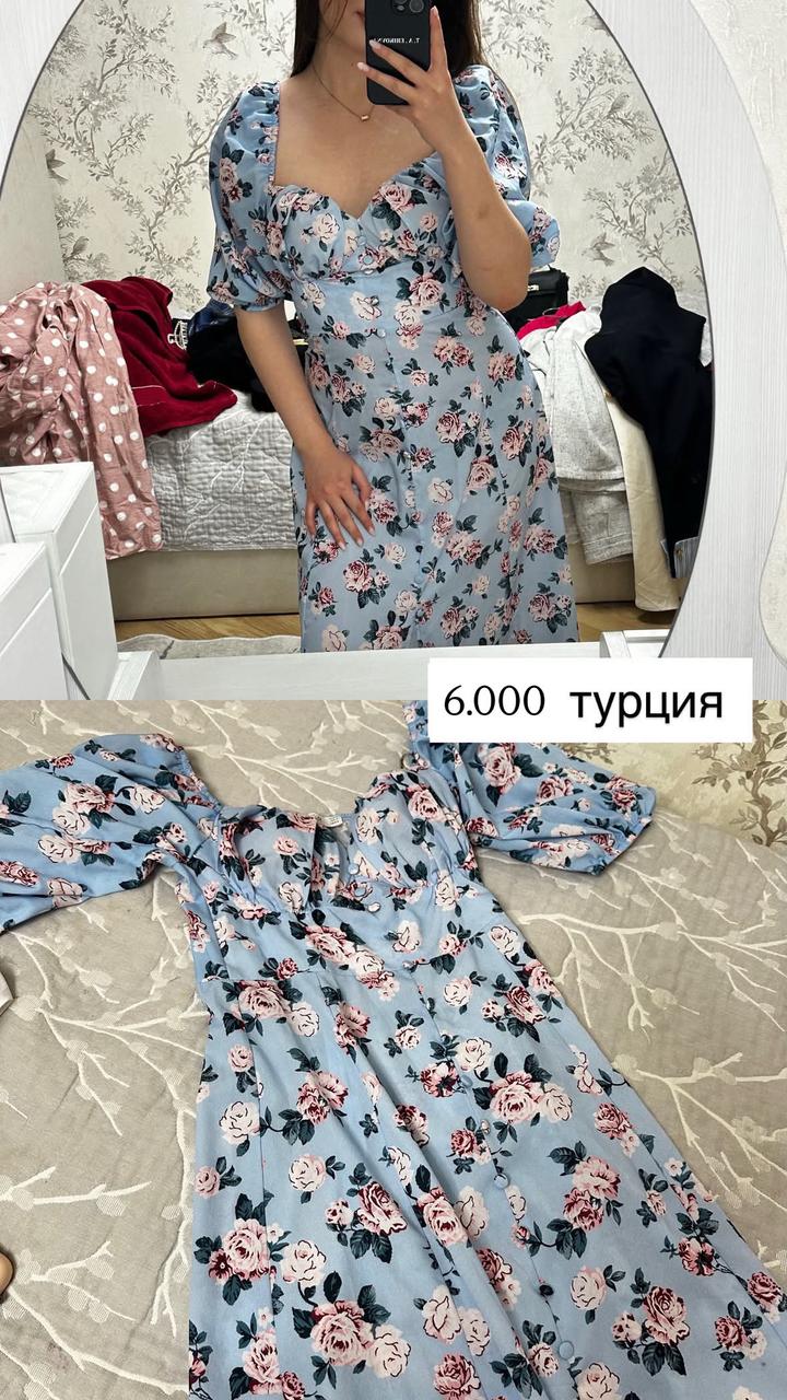 Турция Платье миди с цветочным принтом