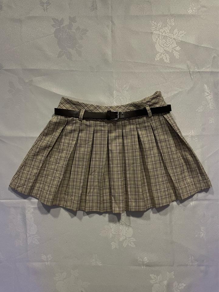 Zara Юбка в клетку XXS / XS плиссированная мини