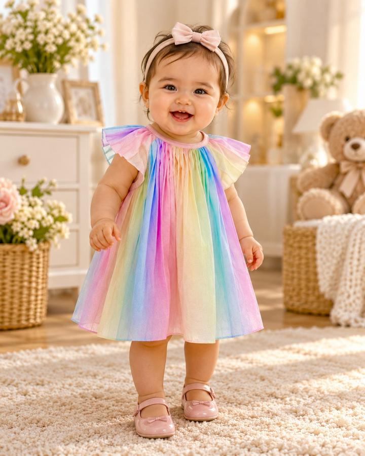 SHEIN Детское радужное платье