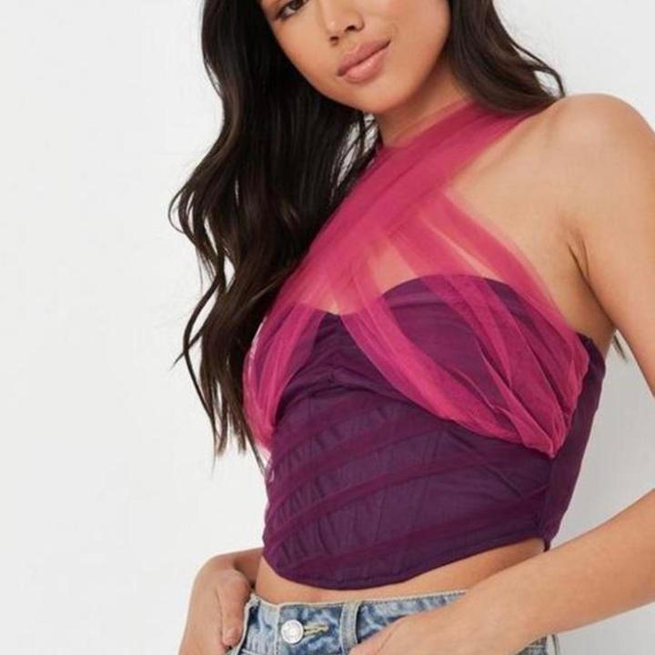 Топ-корсет с сетчатой отделкой missguided