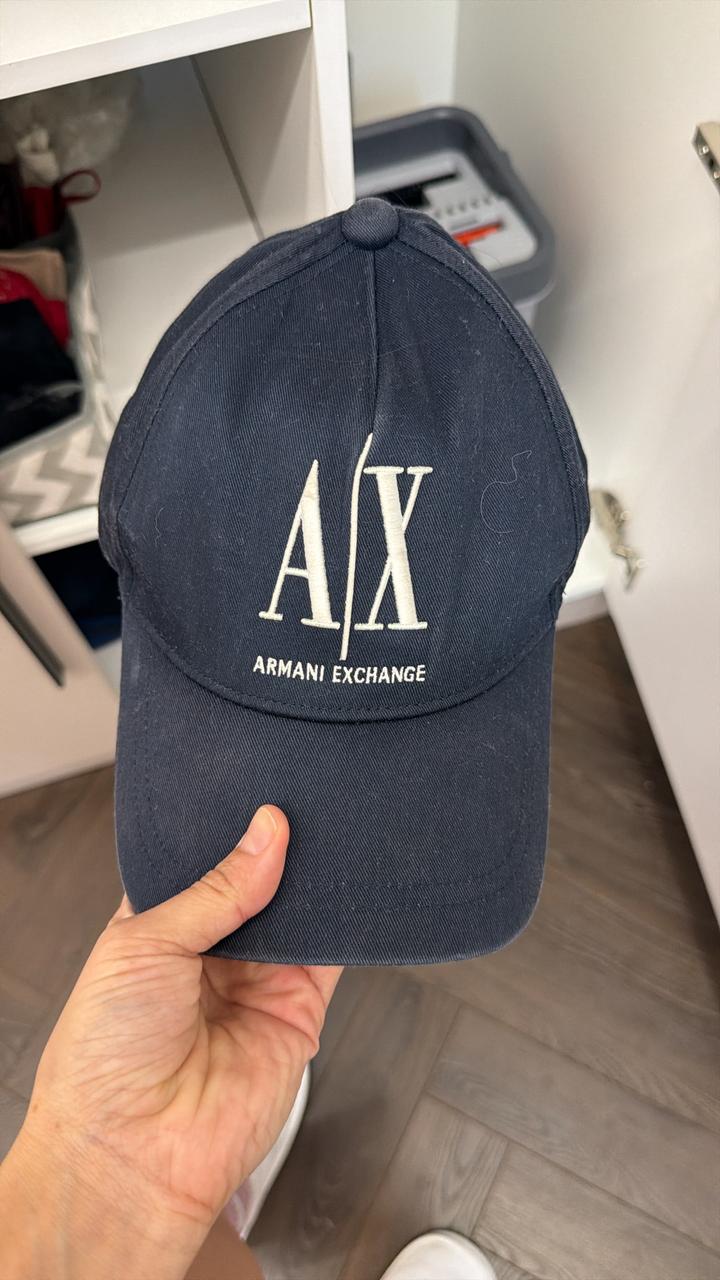 Бейсболка, кепка Armani Exchange оригинал, темно-синяя. Унисекс