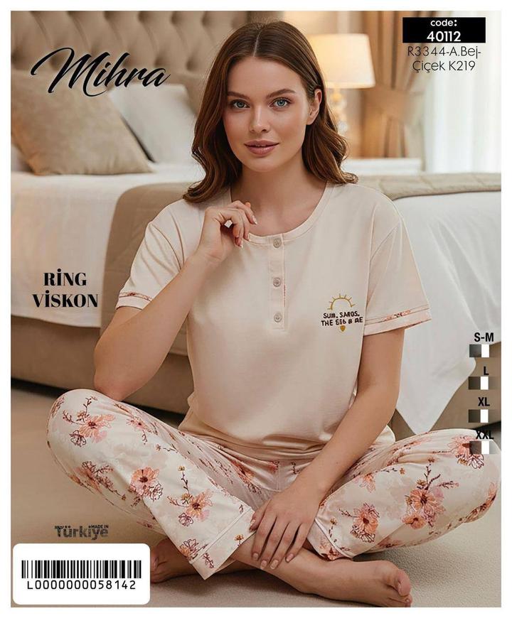 mihra Пижама из вискозы с цветочным принтом