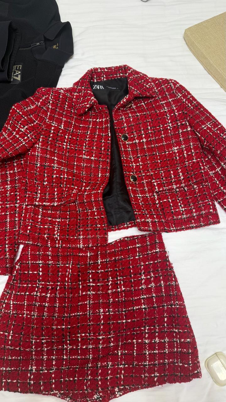 ZARA твидовый костюм