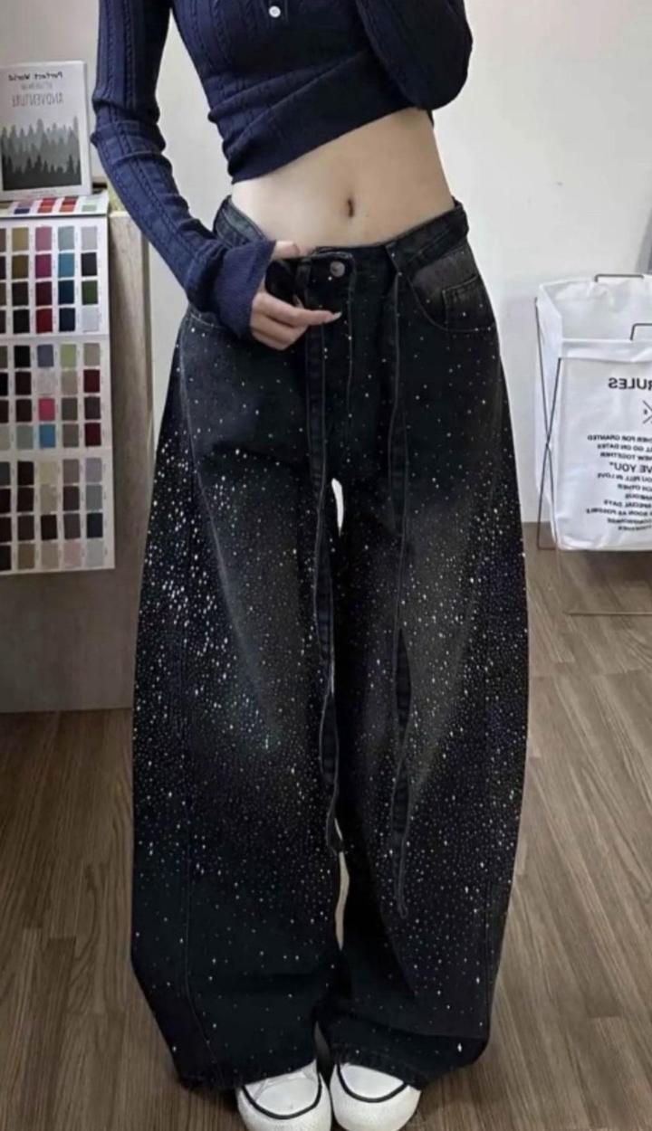 Джинсы со стразами