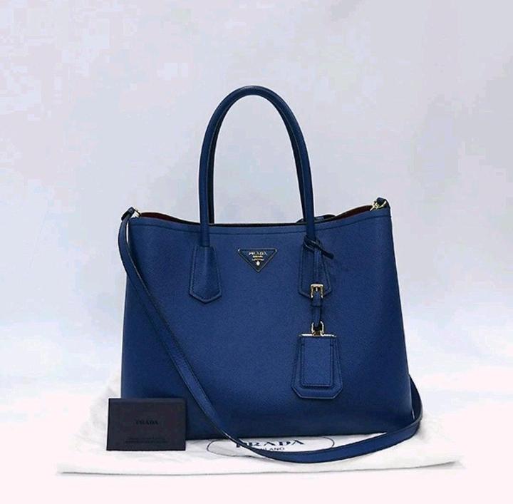 Prada Saffiano Cur синий сумка с короткими ручками