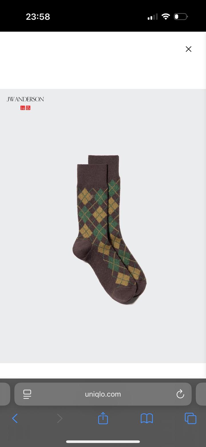 Носки UNIQLO x JW ANDERSON