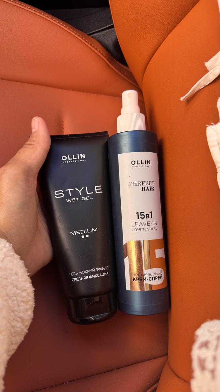Ollin Professional Гель для укладки Wet Gel + Крем-спрей 15 в 1