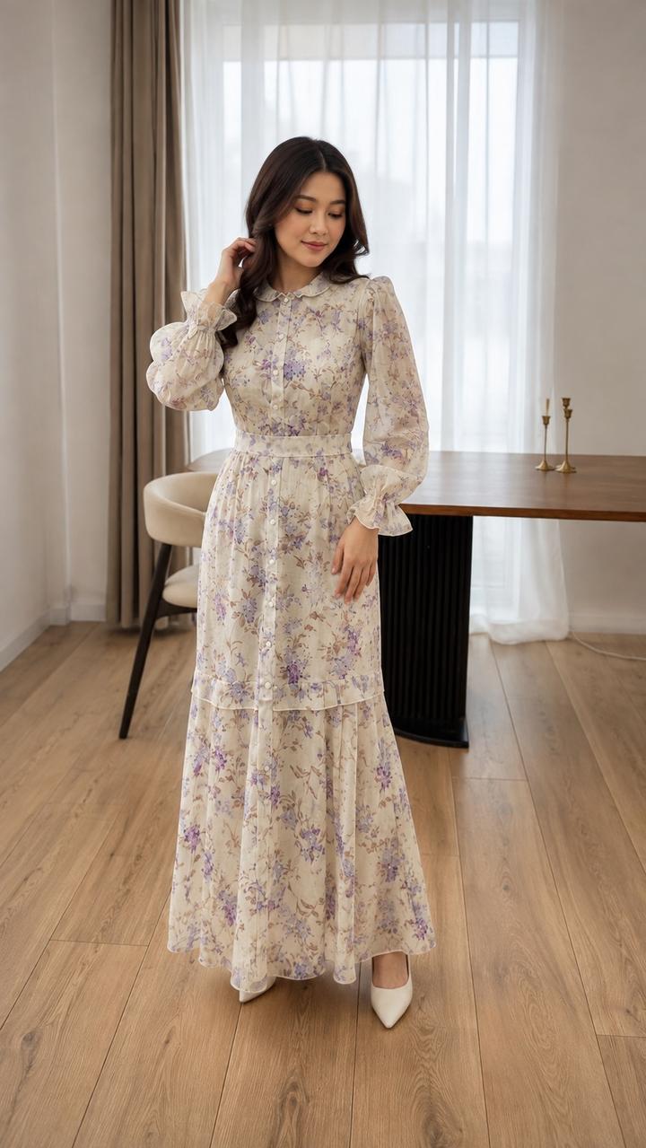 Платье макси в цветочный принт Asylym collection