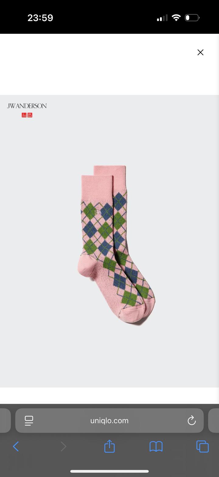 Носки UNIQLO JW ANDERSON